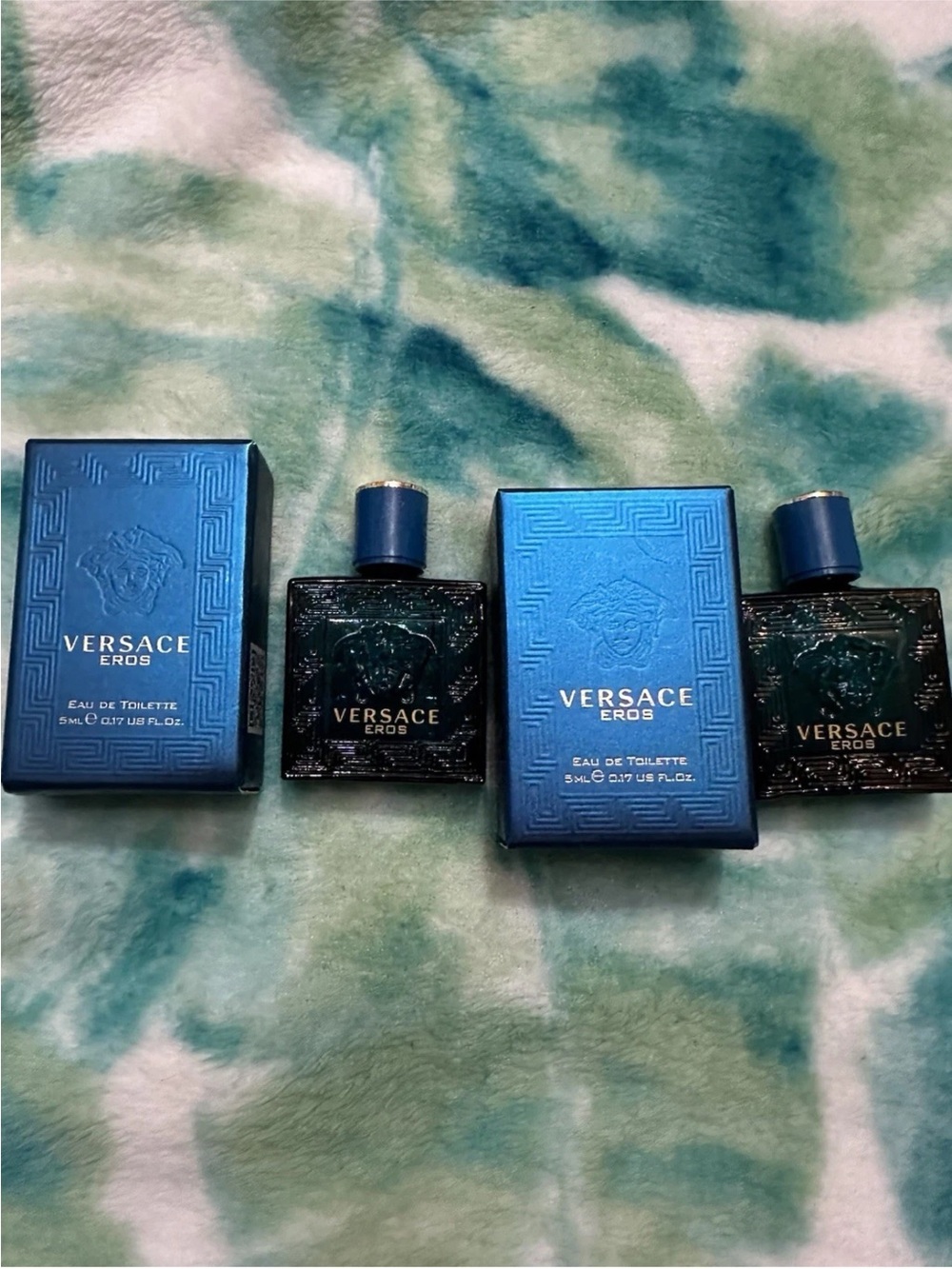 Lot of 2 Versace Eros EDT Mini’s(.17 oz. Each),New